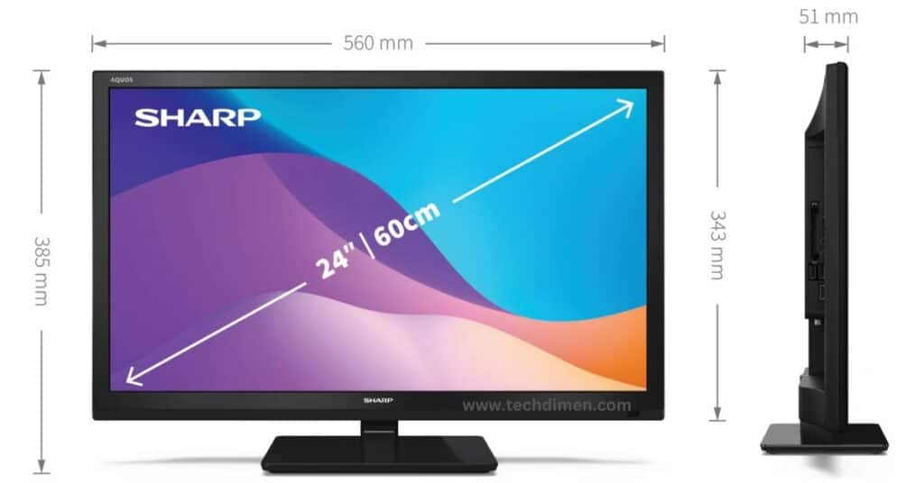 24 inch tv dimensions