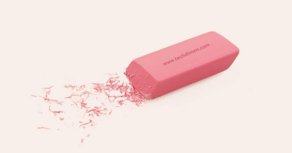 Two and a Half Pink Erasers 5 inches long