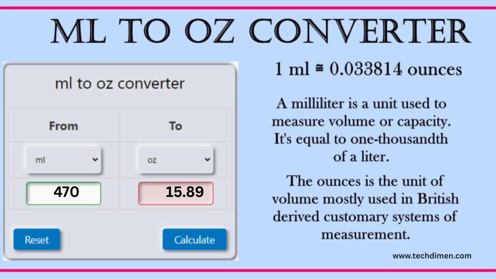 470 ml to oz – Conversion