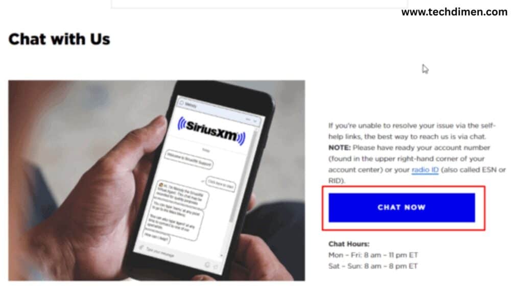 Cancel SiriusXM Subscription Using the Live Chat Feature